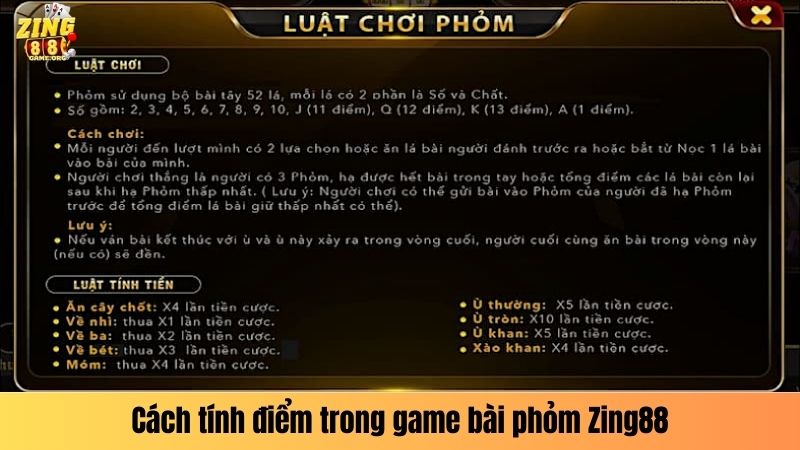 Cách tính điểm trong game bài phỏm Zing88