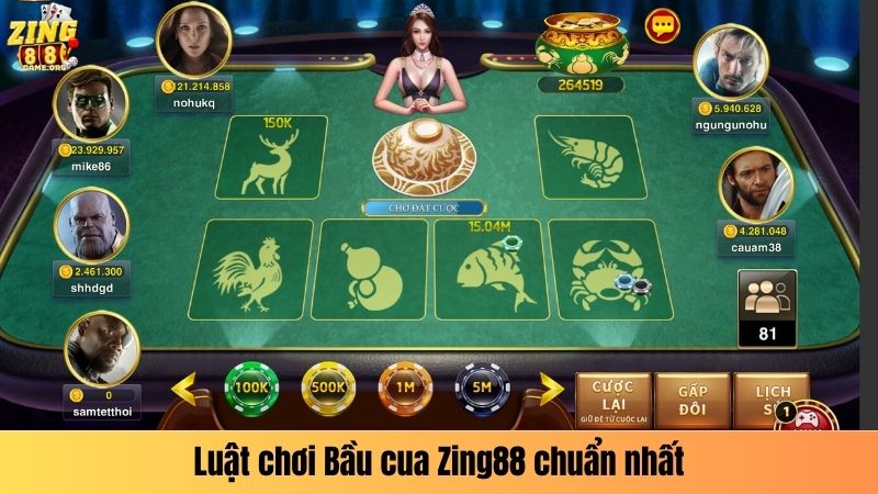 Luật chơi Bầu cua Zing88 chuẩn nhất