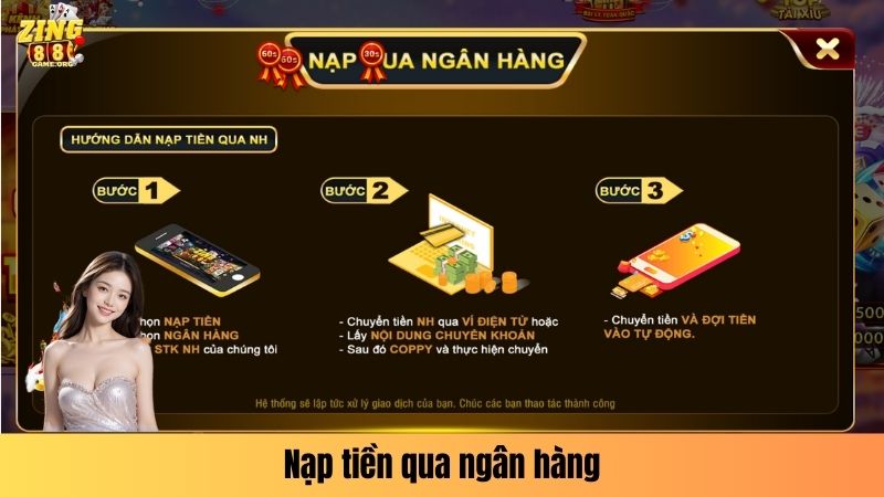 Nạp tiền qua ngân hàng